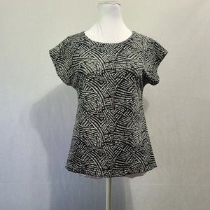 Chou Chou Abstract Pattern Women's Top Size XS Black And White